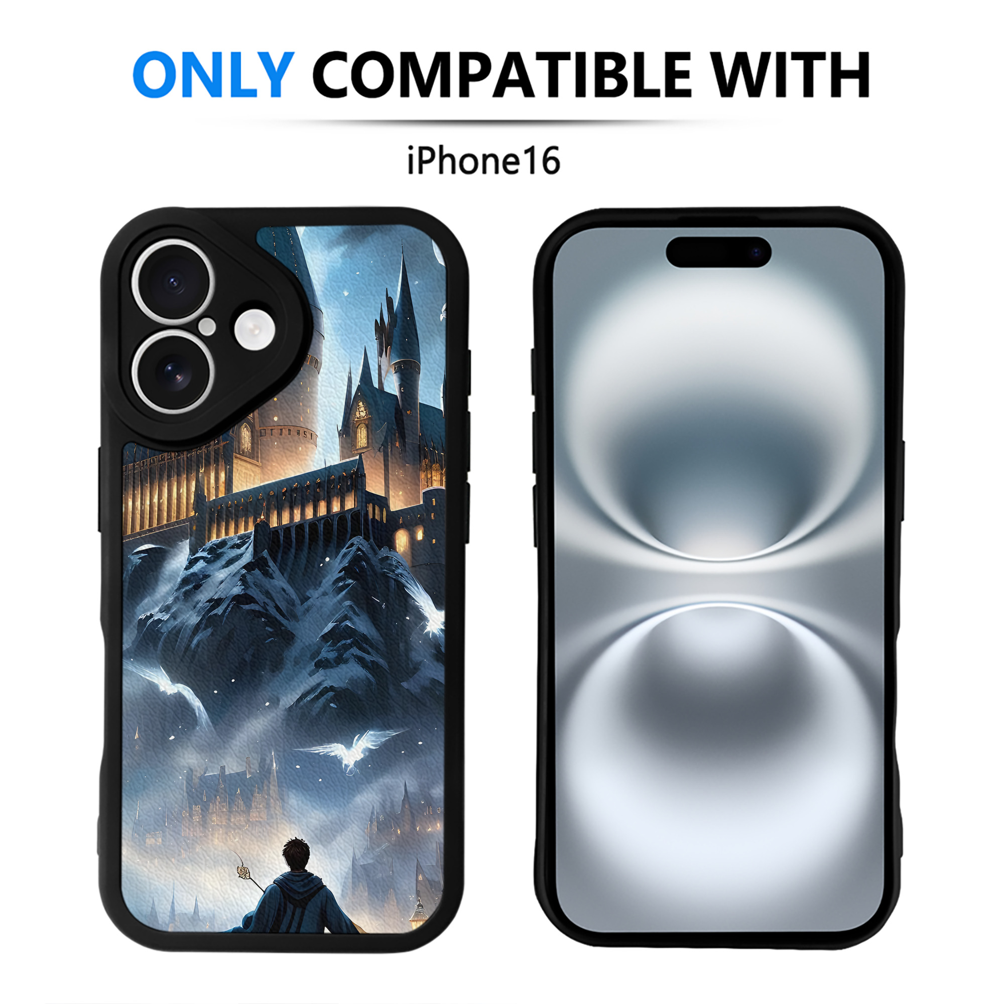 （画像用） Harry Potter ハリー・ポッターシリーズ 【iPhone 16シリーズ対応】シリコンスマホケース（レザー調） 材質：シリコン